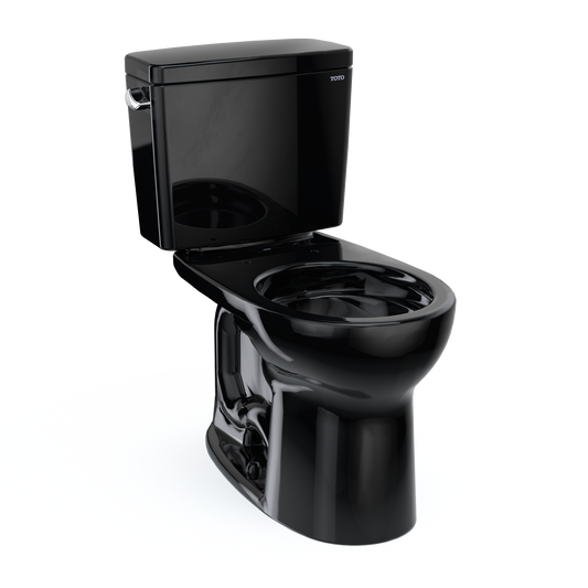 TOTO CST775CSF#51 Drake Two-Piece Round 1.6 Gpf Universal Height Tornado Flush Toilet - Ebony