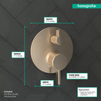 HANSGROHE 04447140 Ecostat Pressure Balance Trim S with Diverter - Brushed Bronze