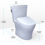 TOTO MW4484736CEMFGN#01 Washlet+ Aquia Iv Arc Two-Piece Elongated Dual Flush 1.28 And 0.9 Gpf Toilet With S7A Contemporary Bidet Seat - Cotton White