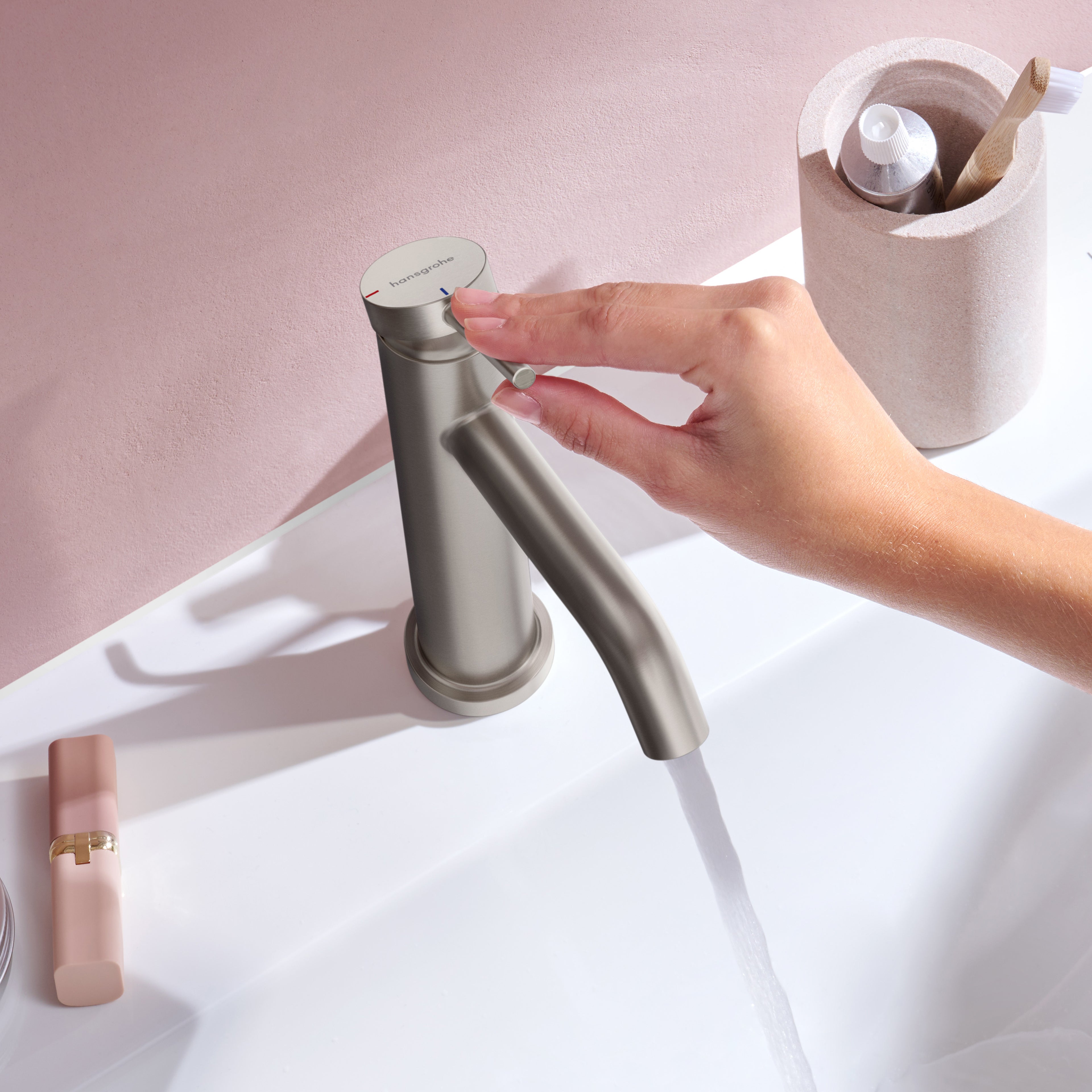 HANSGROHE 73302821 Tecturis S Single-Hole Faucet 80 with Pop-Up Drain, 1.2 GPM - Brushed Nickel