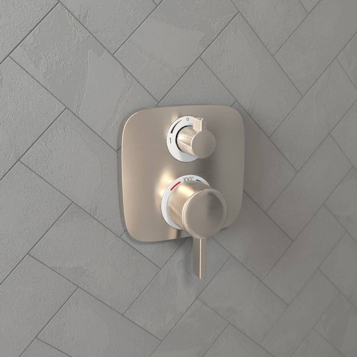 HANSGROHE 15708821 Ecostat E Thermostatic Trim with Volume Control and Diverter - Brushed Nickel