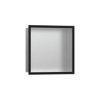 HANSGROHE 56097670 XtraStoris Individual Wall Niche Brushed Stainless Steel with Design Frame 12"x 12"x 4" - Matte Black