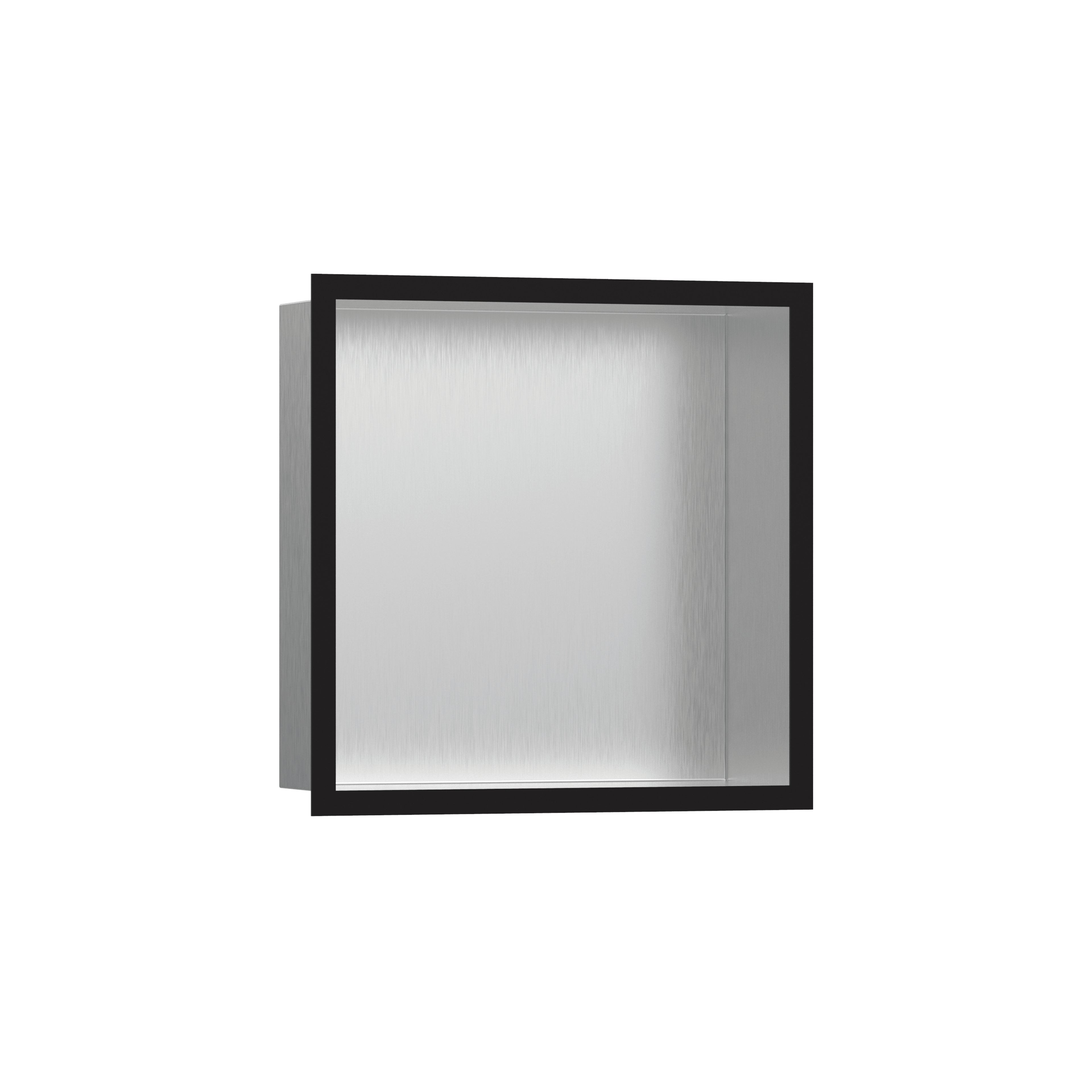 HANSGROHE 56097670 XtraStoris Individual Wall Niche Brushed Stainless Steel with Design Frame 12"x 12"x 4" - Matte Black