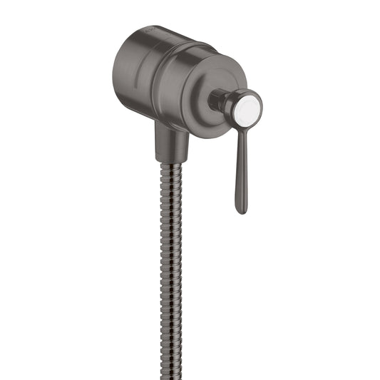 AXOR 16883341 Montreux Wall Outlet with Check Valves and Volume Control, Lever Handle - Brushed Black Chrome