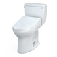 TOTO MW7763084CSFG.10#01 Drake WASHLET+ Two-Piece Elongated 1.6 GPF Universal Height TORNADO FLUSH Toilet with C5 Bidet Seat , Cotton White