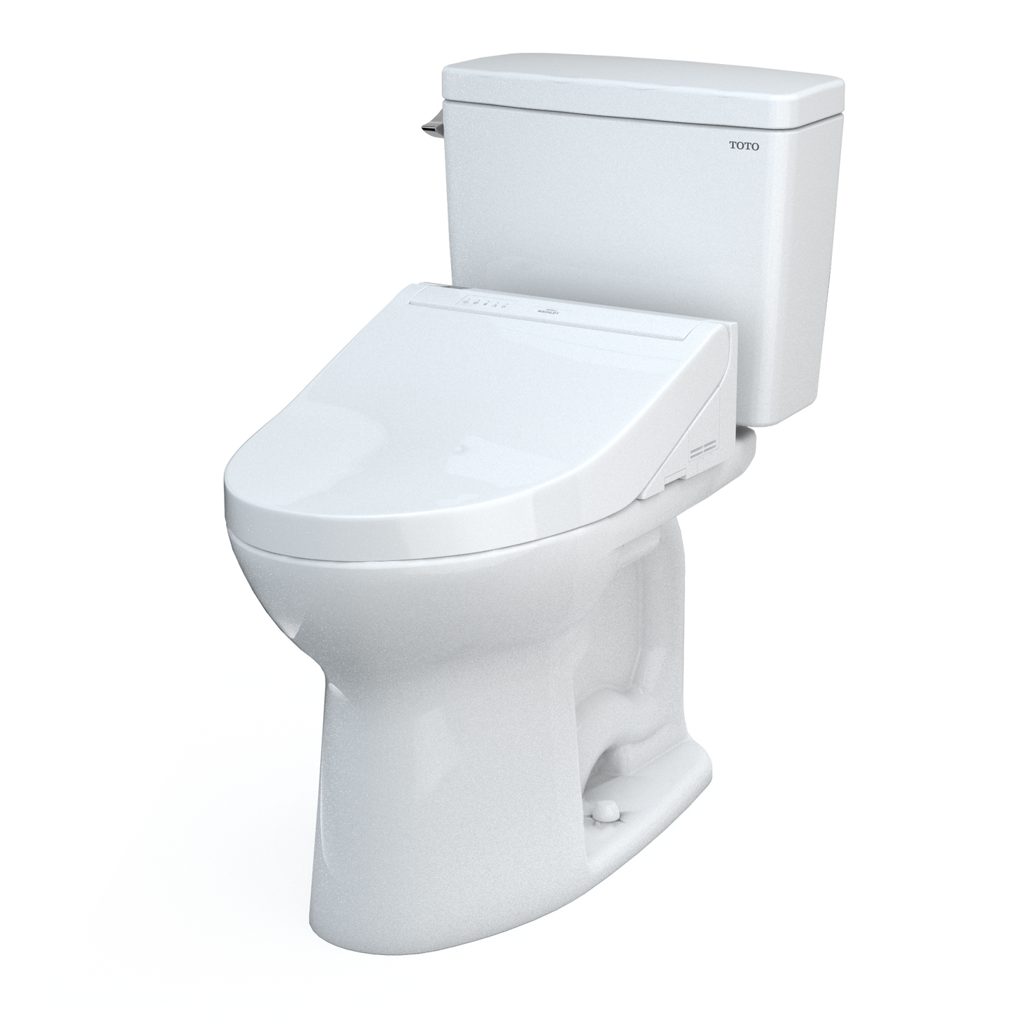 TOTO MW7763084CSFG.10#01 Drake WASHLET+ Two-Piece Elongated 1.6 GPF Universal Height TORNADO FLUSH Toilet with C5 Bidet Seat , Cotton White