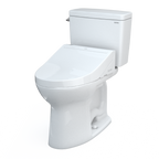 TOTO MW7763084CEFG.10#01 Drake Washlet+ Two-Piece Elongated 1.28 Gpf Universal Height Tornado Flush Toilet With C5 Bidet Seat - Cotton White