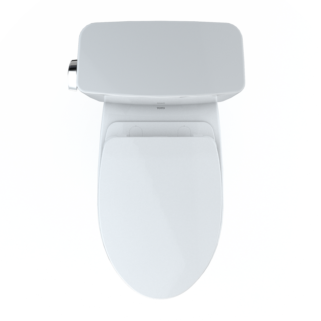 TOTO MS776124CEFG#01 Drake Two-Piece Elongated 1.28 Gpf Universal Height Tornado Flush Toilet With Cefiontect And Softclose Seat - Cotton White