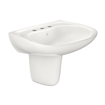 TOTO LHT242.8G#11 Prominence Oval Wall-Mount Bathroom Sink With Cefiontect And Shroud For 8 Inch Center Faucets - Colonial White