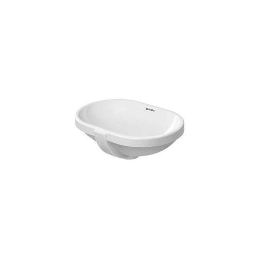 DURAVIT 0336430000 Foster 18-1/8" Oval Ceramic Undermount Bathroom Sink with Overflow in White