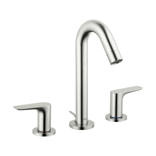 HANSGROHE 71533821 Logis Widespread Faucet 150 with Pop-Up Drain, 1.2 GPM - Brushed Nickel