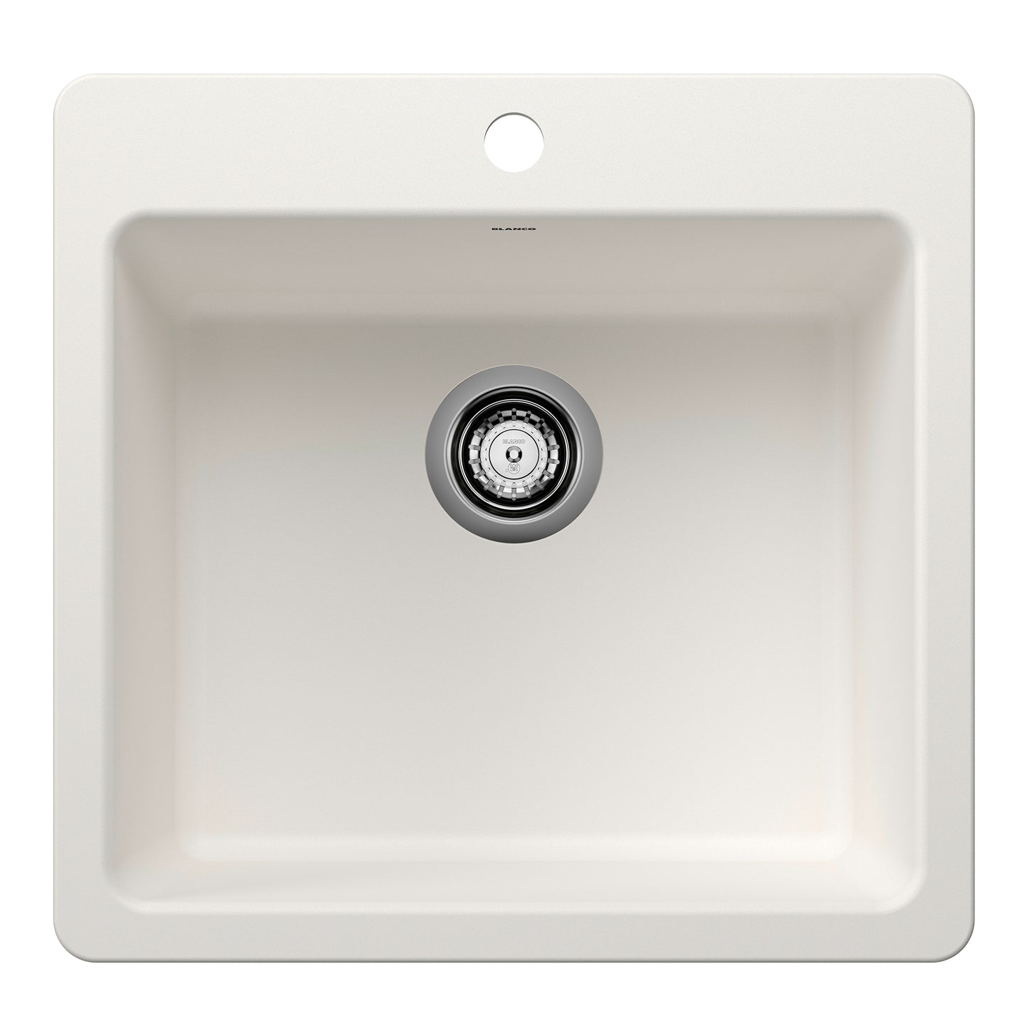 BLANCO 443229 Liven Liven SILGRANIT 21" Single Bowl Dual Mount Kitchen Sink - White in White