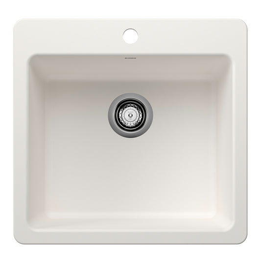 BLANCO 443229 Liven Liven SILGRANIT 21" Single Bowl Dual Mount Kitchen Sink - White in White