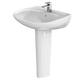 TOTO LPT242G#01 Prominence Oval Basin Pedestal Bathroom Sink with CeFiONtect for Single Hole Faucets , Cotton White