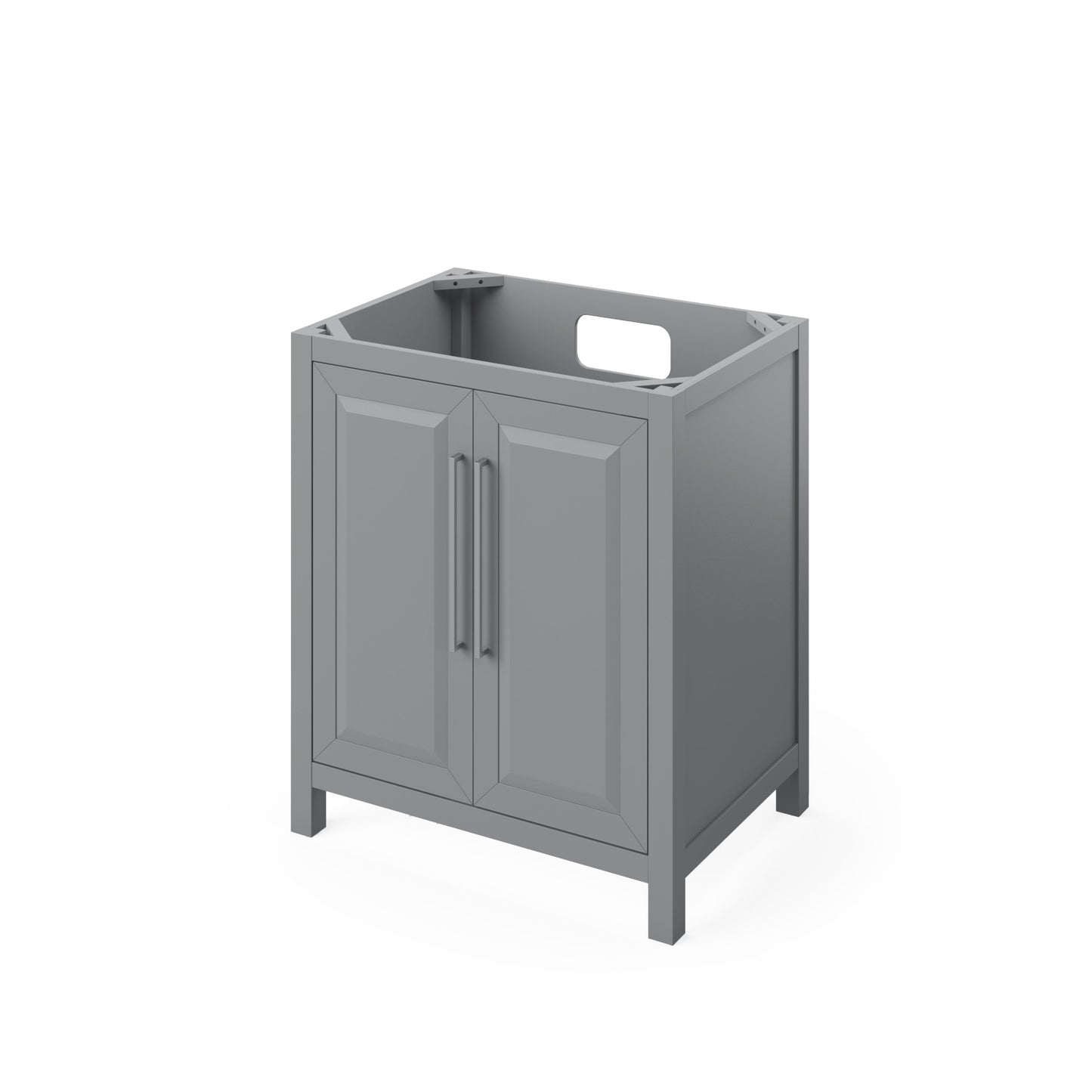JEFFREY ALEXANDER VKITCAD30GRBOR 30" Grey Cade Vanity, Boulder Cultured Marble Vanity Top, undermount rectangle bowl - Grey