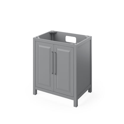 JEFFREY ALEXANDER VKITCAD30GRBOR 30" Grey Cade Vanity, Boulder Cultured Marble Vanity Top, undermount rectangle bowl - Grey