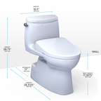 TOTO MW6144736CEFGA#01 Washlet+ Carlyle Ii One-Piece Elongated 1.28 Gpf Toilet With Auto Flush Washlet+ S7A Contemporary Bidet Seat - Cotton White