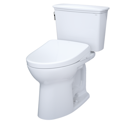 TOTO MW7864726CEG#01 Drake Transitional Washlet+ Two-Piece Elongated 1.28 Gpf Tornado Flush Toilet With S7 Contemporary Bidet Seat - Cotton White
