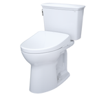 TOTO MW7864726CEFGA#01 Drake Transitional Washlet+ Two-Piece Elongated 1.28 Gpf Universal Height Tornado Flush Toilet And S7 Bidet Seat With Auto Flush - Cotton White