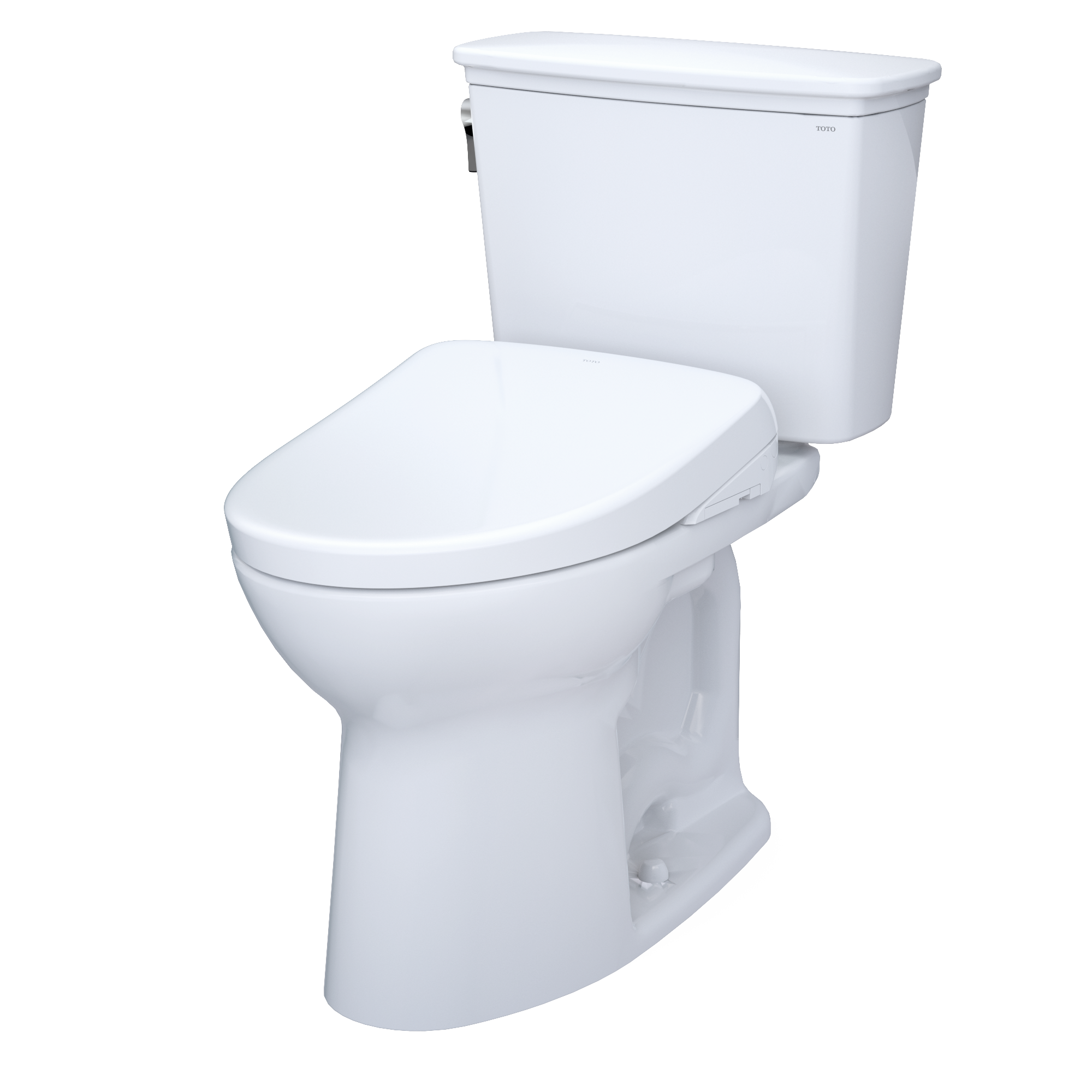TOTO MW7864726CEFGA#01 Drake Transitional Washlet+ Two-Piece Elongated 1.28 Gpf Universal Height Tornado Flush Toilet And S7 Bidet Seat With Auto Flush - Cotton White