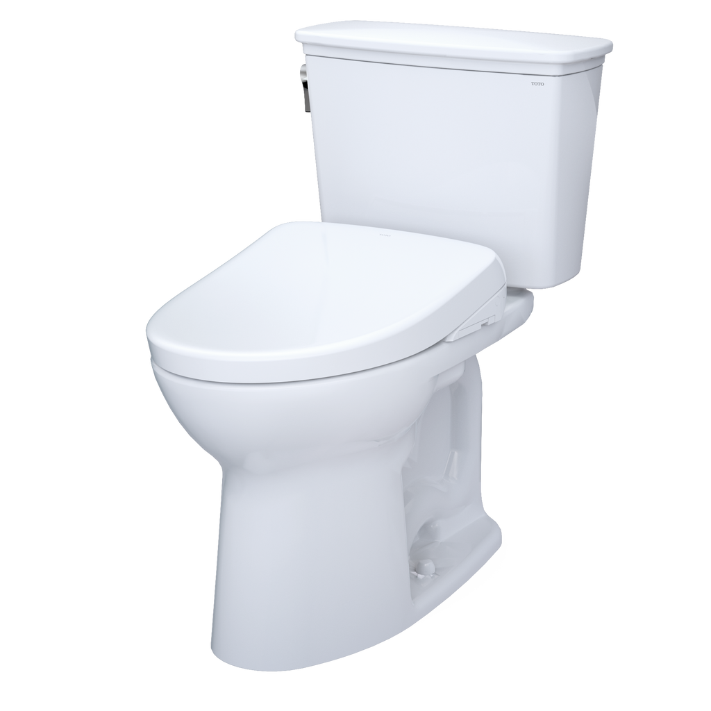TOTO MW7864726CEFGA.10#01 Drake Transitional Washlet+ Two-Piece Elongated 1.28 Gpf Universal Height Tornado Flush Toilet And S7 Bidet Seat With Auto Flush - Cotton White