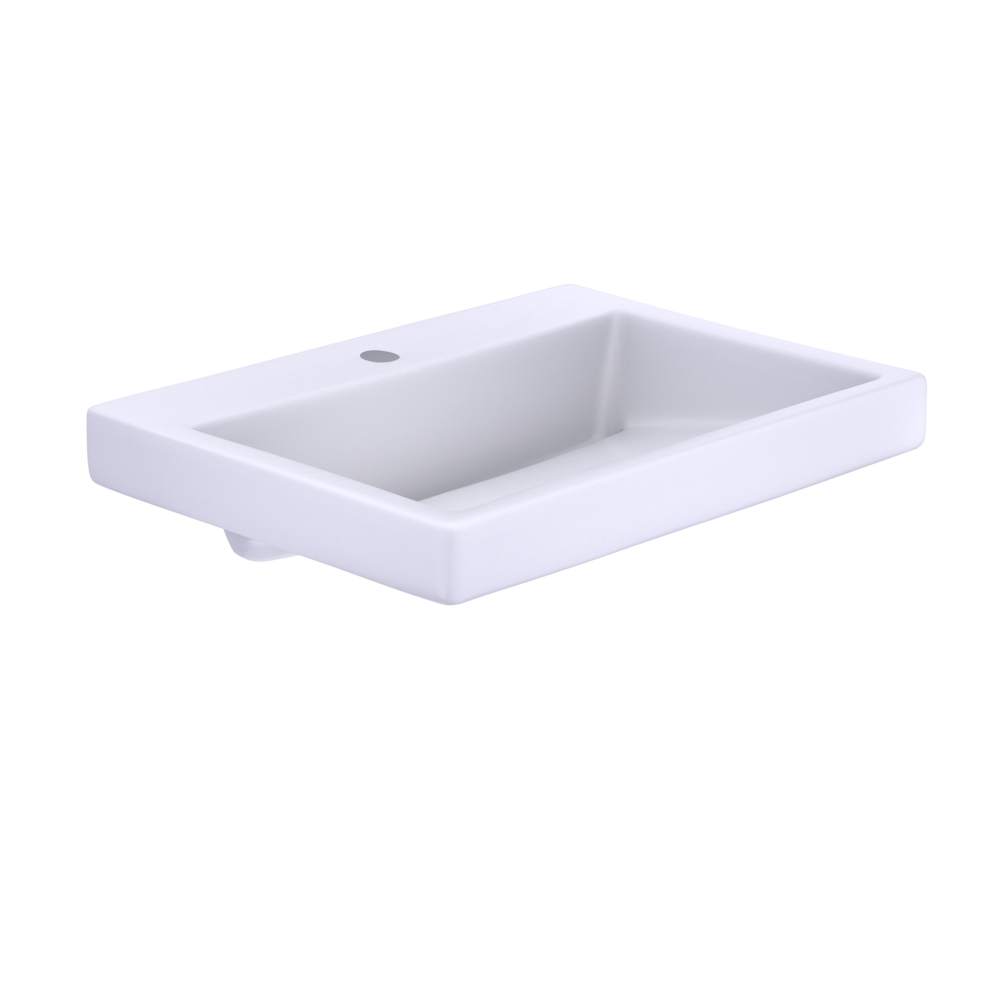 TOTO LT171G#01 Kiwami Renesse Design I Rectangular Fireclay Vessel Bathroom Sink With Cefiontect For Single Hole Faucets - Cotton White