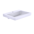 TOTO LT171G#01 Kiwami Renesse Design I Rectangular Fireclay Vessel Bathroom Sink With Cefiontect For Single Hole Faucets - Cotton White