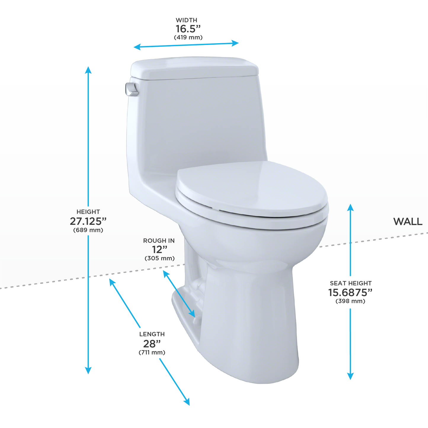 TOTO MS854114S#03 UltraMax One-Piece Elongated 1.6 GPF Toilet , Bone