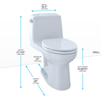 TOTO MS854114S#01 Ultramax One-Piece Elongated 1.6 Gpf Toilet - Cotton White