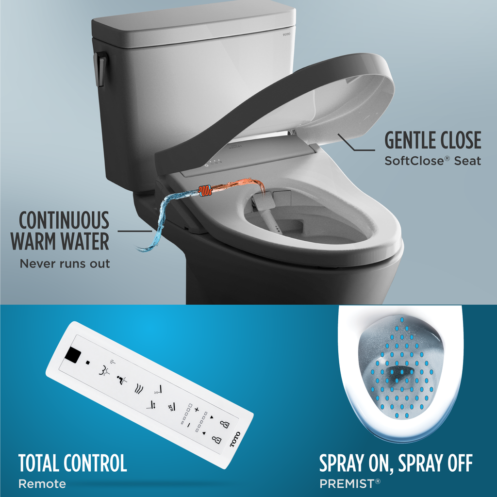 TOTO SW3036R#12 Washlet K300 Electronic Bidet Toilet Seat With Instantaneous Water Heating - Sedona Beige