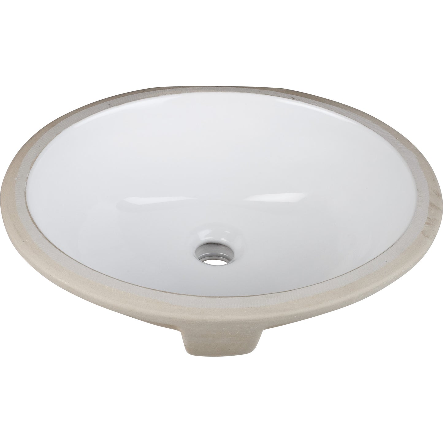 HARDWARE RESOURCES H8809WH 15-9/16" L x 13" W  White Oval Undermount Porcelain Bathroom Sink With Overflow , White