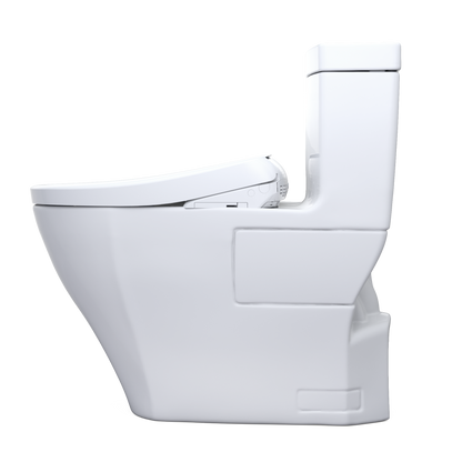 TOTO MW6264736CEFG#01 Washlet+ Aimes One-Piece Elongated 1.28 Gpf Toilet And Contemporary Washlet S7A Contemporary Bidet Seat - Cotton White