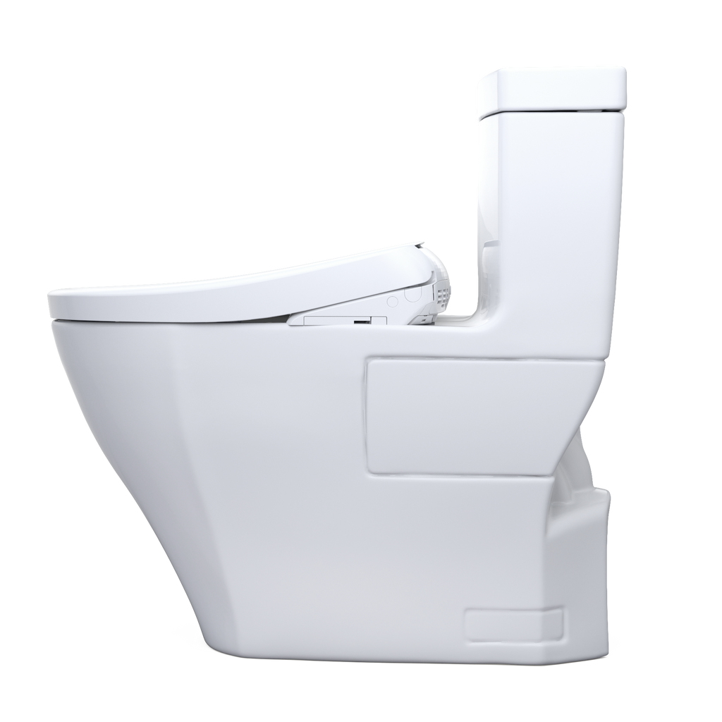TOTO MW6264726CEFGA#01 Washlet+ Aimes One-Piece Elongated 1.28 Gpf Toilet With Auto Flush S7 Contemporary Bidet Seat - Cotton White