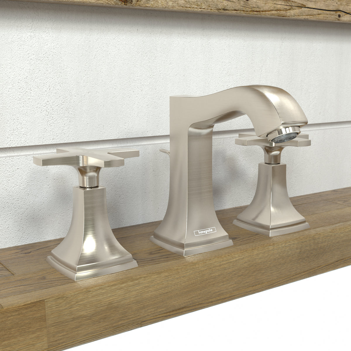 HANSGROHE 31306821 Metropol Classic Widespread Faucet 110 with Cross Handles and Pop-Up Drain, 1.2 GPM - Brushed Nickel