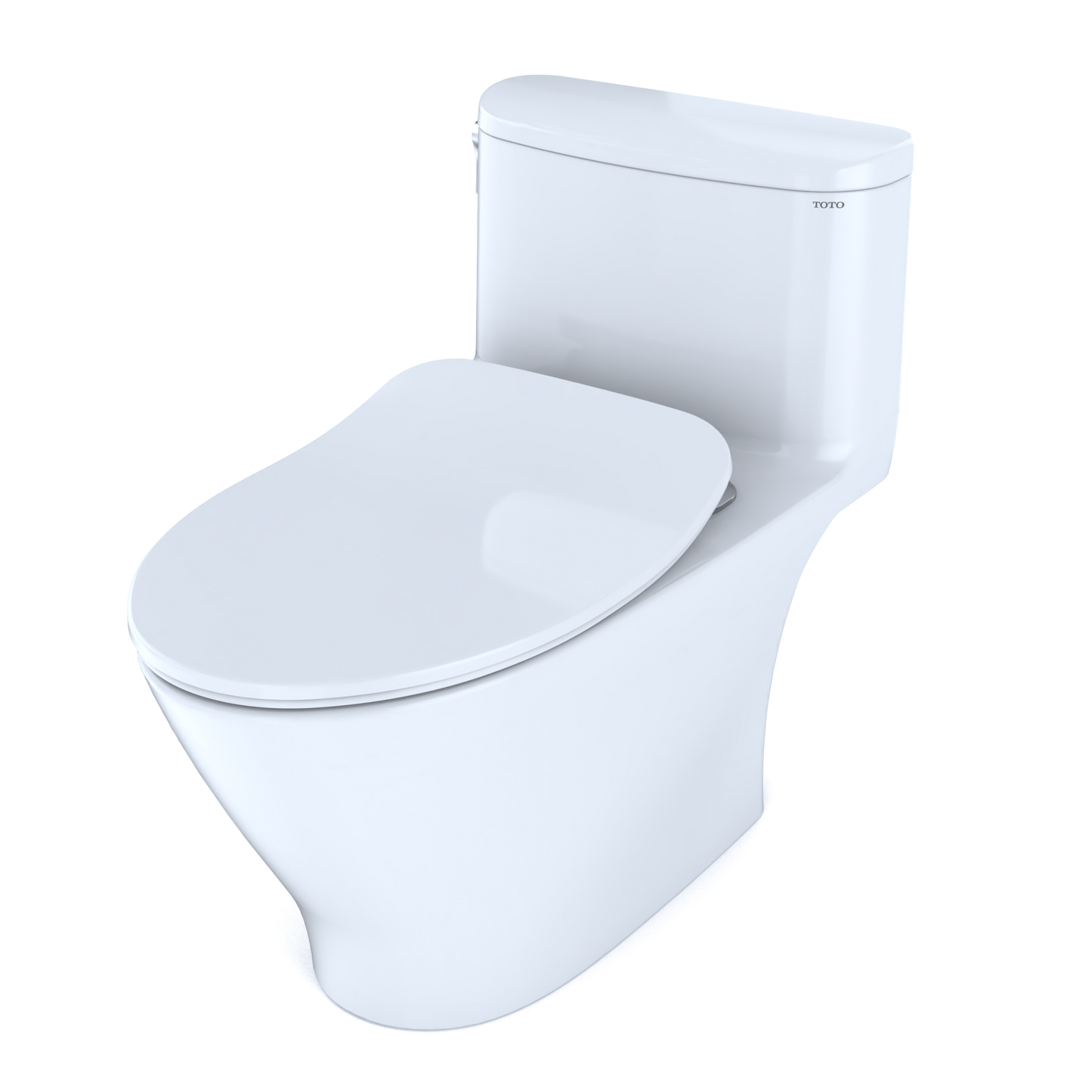 TOTO MS642234CEFG#01 Nexus One-Piece Elongated 1.28 GPF Universal Height Toilet with CEFIONTECT and SS234 SoftClose Seat , Cotton White