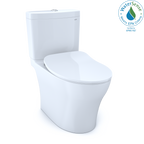 TOTO MS446234CEMGN#01 Aquia Iv Two-Piece Elongated Dual Flush 1.28 And 0.9 Gpf Toilet With Cefiontect And Softclose Seat - Cotton White