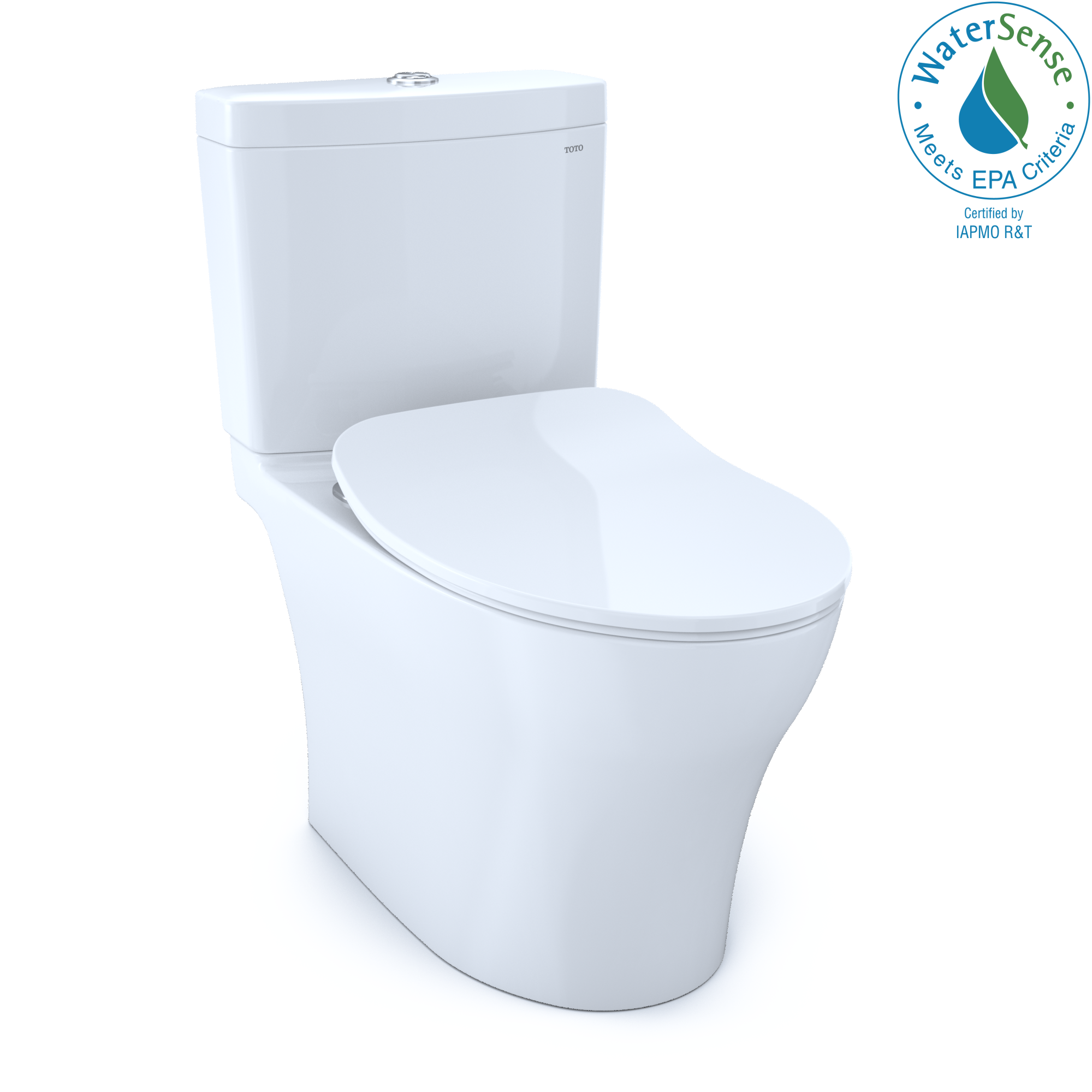 TOTO MS446234CEMGN#01 Aquia Iv Two-Piece Elongated Dual Flush 1.28 And 0.9 Gpf Toilet With Cefiontect And Softclose Seat - Cotton White
