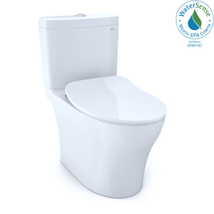 TOTO MS446234CEMGN#01 Aquia Iv Two-Piece Elongated Dual Flush 1.28 And 0.9 Gpf Toilet With Cefiontect And Softclose Seat - Cotton White