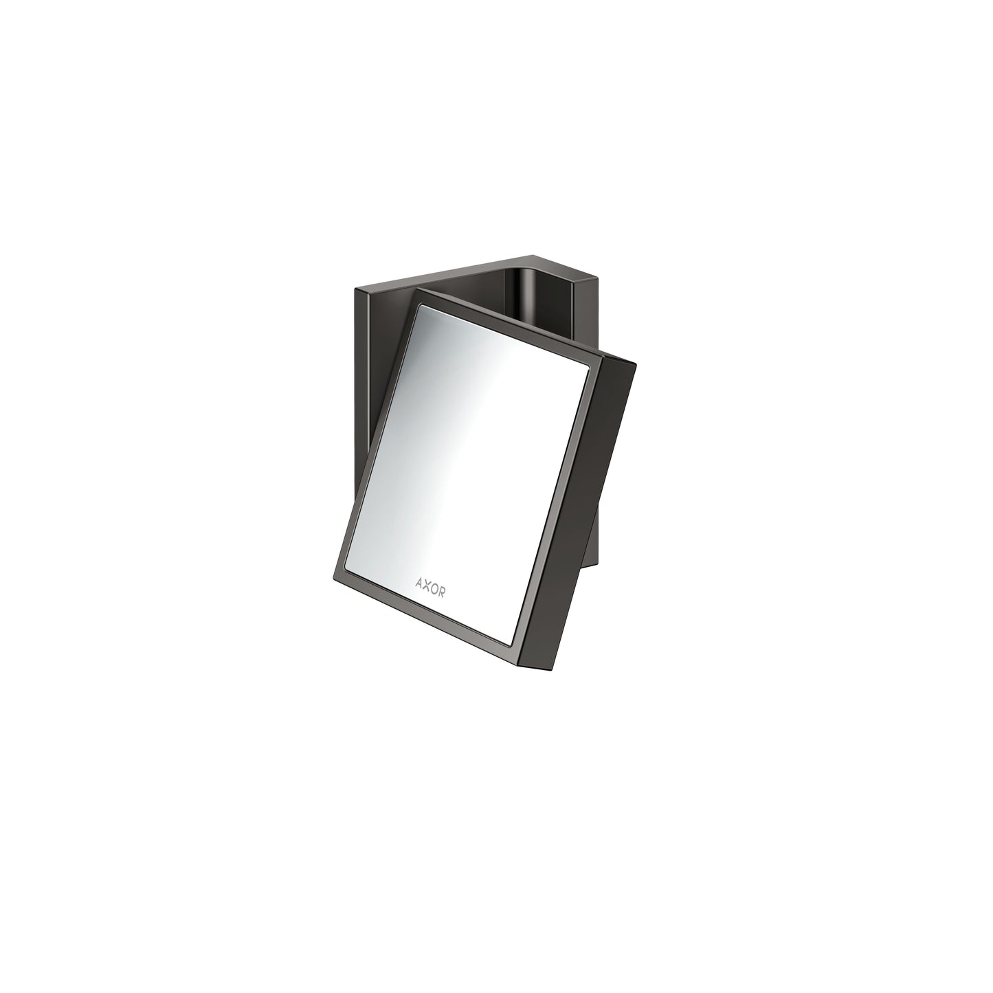 AXOR Universal Rectangular  Shaving Mirror in Polished Black Chrome