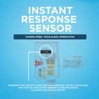 TOTO TET3GB32#SS Ecopower Touchless 1.6 Gpf Concealed Toilet Flushometer Valve For Top Spud With 4 X 4 Cover Plate - Stainless Steel