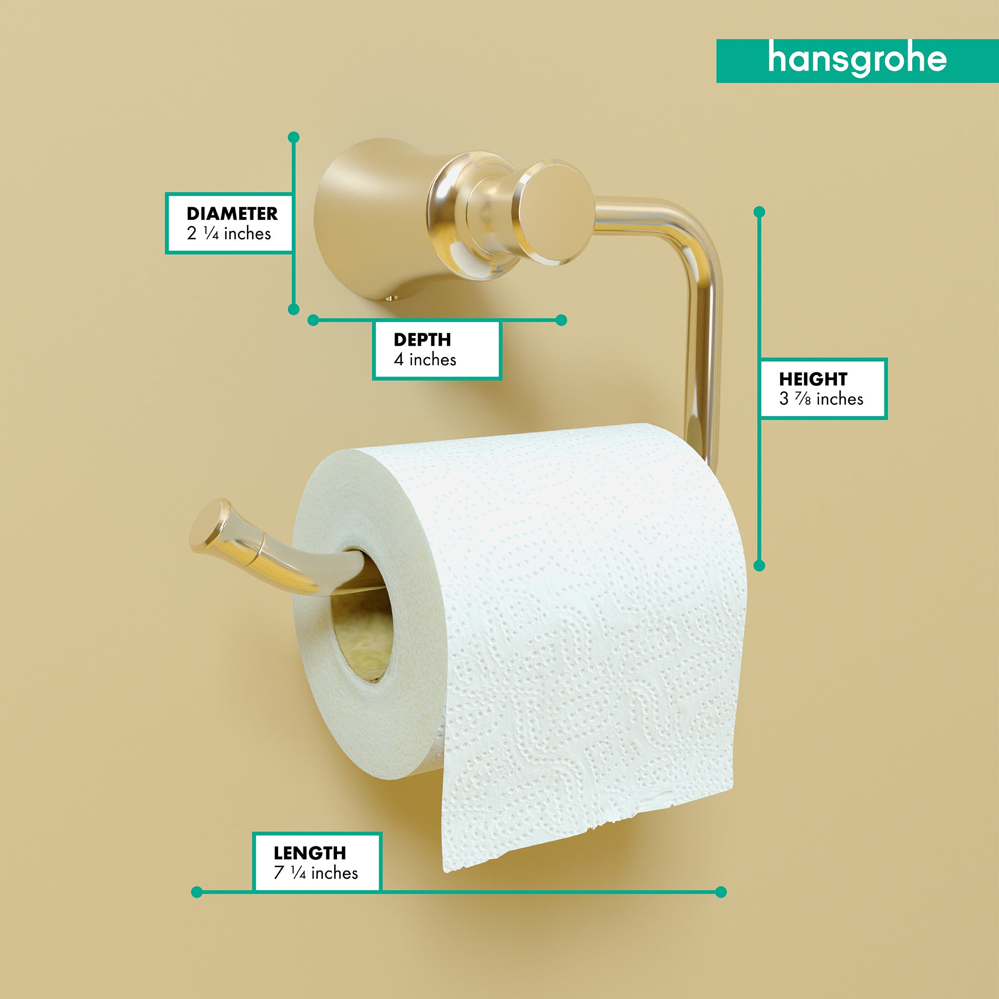 HANSGROHE 04787830 Joleena Toilet Paper Holder - Polished Nickel