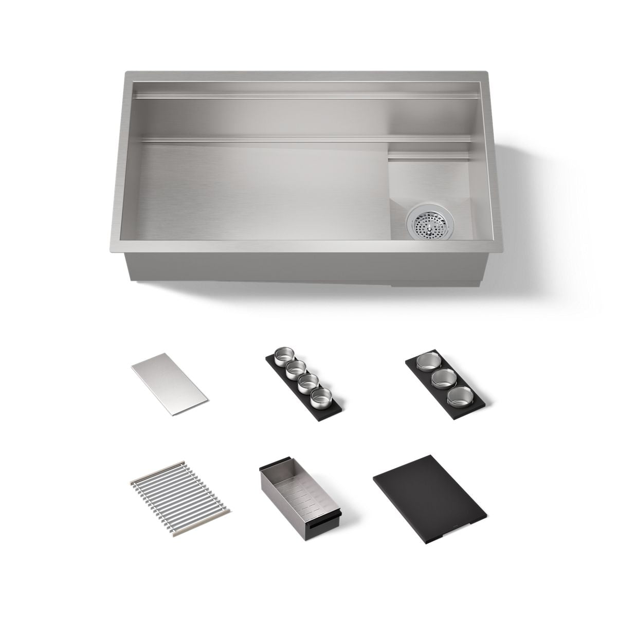 KOHLER 37908-PAP-NA Synthos 33-3/4" undermount single-bowl workstation kitchen sink  -  Stainless Steel