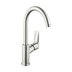 HANSGROHE 71130821 Logis Single-Hole Faucet 210 with Swivel Spout and Pop-Up Drain, 1.2 GPM - Brushed Nickel
