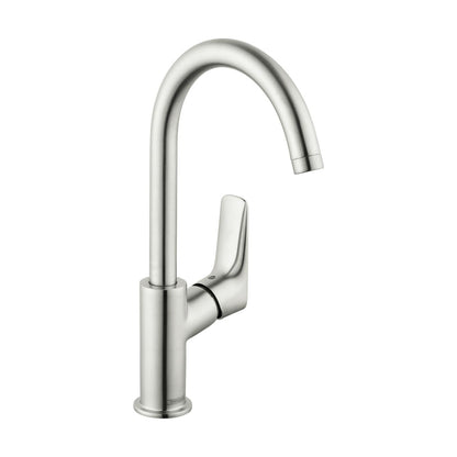 HANSGROHE 71130821 Logis Single-Hole Faucet 210 with Swivel Spout and Pop-Up Drain, 1.2 GPM - Brushed Nickel