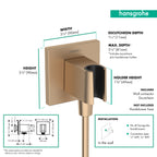 HANSGROHE 26889141 FixFit E Wall Outlet with Handshower Holder - Brushed Bronze