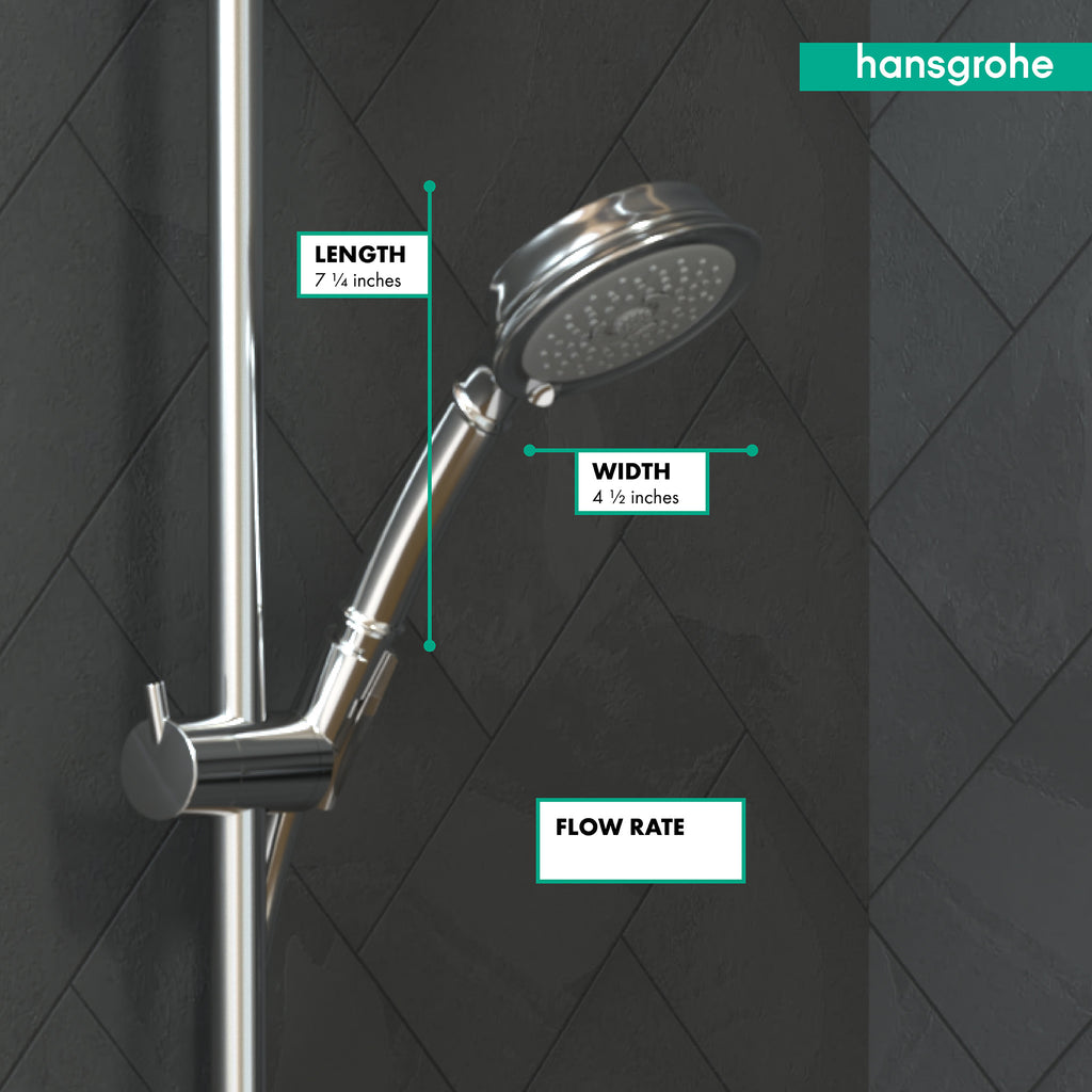 HANSGROHE 04072000 Croma 100 Classic Handshower 3-Jet, 2.5 GPM - Chrome