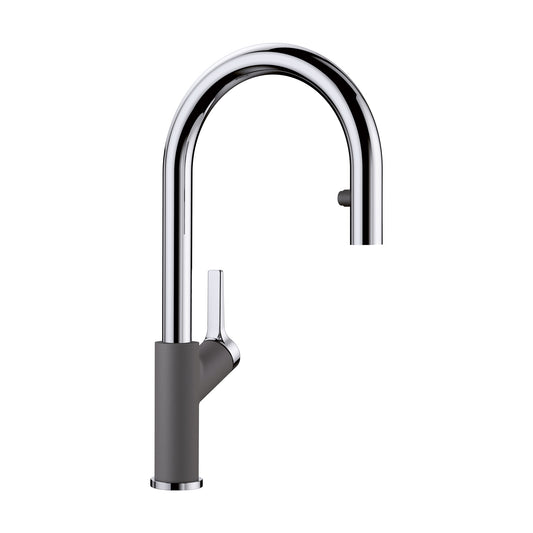 BLANCO 526395 Urbena Urbena Pull-Down Dual-Spray Kitchen Faucet - Chrome/Cinder in Chrome/Cinder