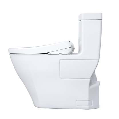 TOTO MW6244726CEFG#01 Washlet+ Legato One-Piece Elongated 1.28 Gpf Toilet And Contemporary Washlet S7 Contemporary Bidet Seat - Cotton White