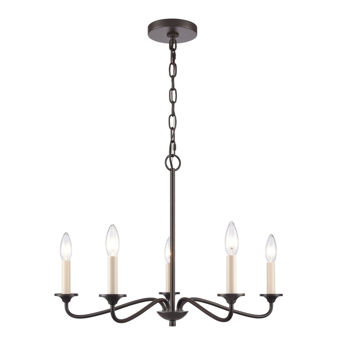 ELK SHOWROOM EC89687/5 Quinn 24'' Wide 5-Light Chandelier - Old Bronze