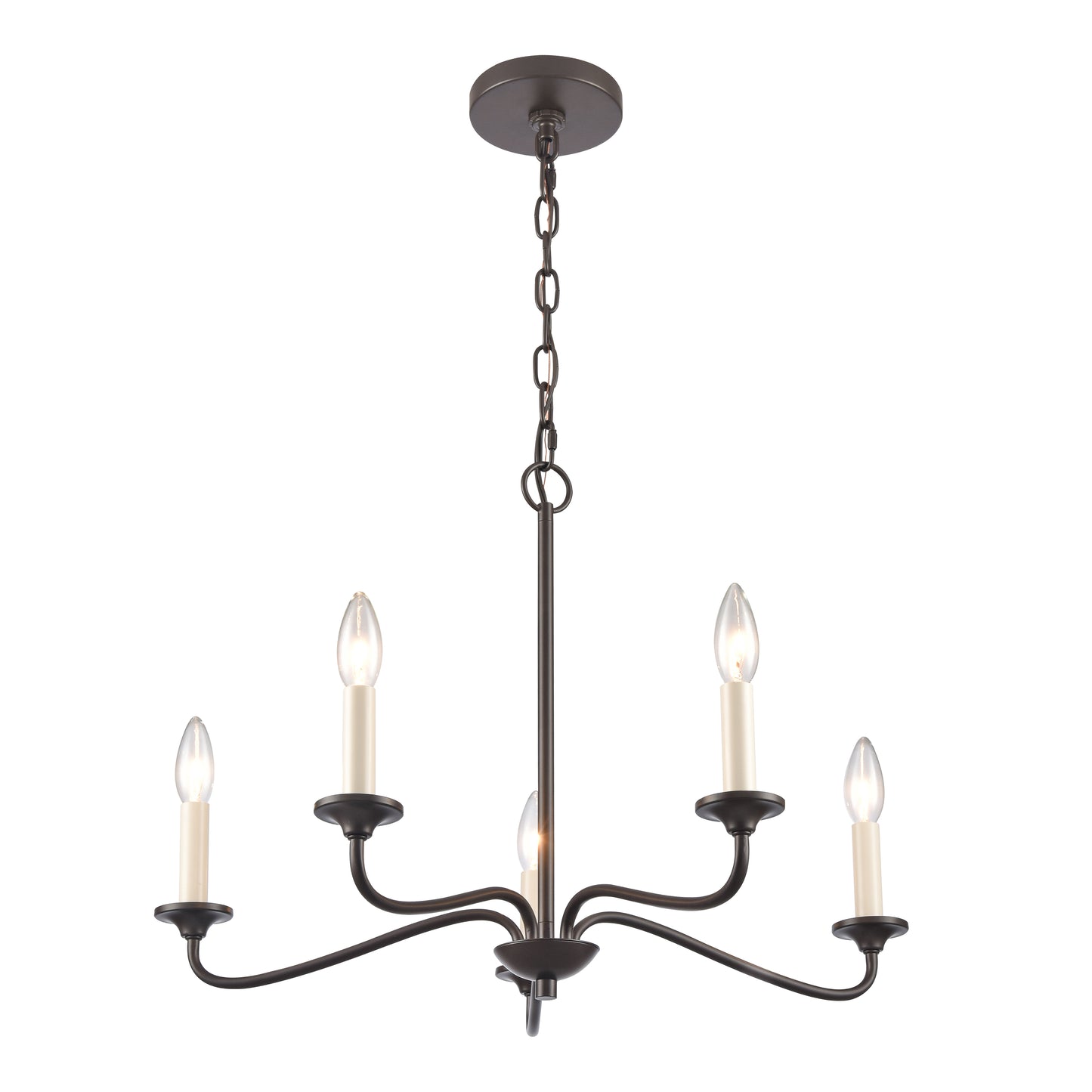 ELK SHOWROOM EC89687/5 Quinn 24'' Wide 5-Light Chandelier - Old Bronze